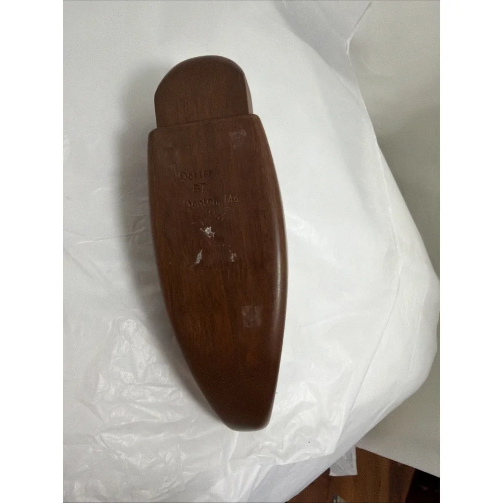Vintage Carved Wooden Hidden Box Red Velvet Lined Signed Denton, Md Doster #87